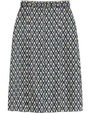 Valentino Garavani Toute La V Midi Skirt - Blue