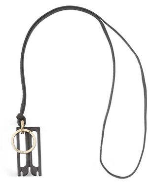 Victoria Beckham Portachiavi Dorian Con Placca Logo - Bianco