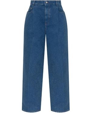 Marni Jeans With Logo Appliqué - Blue