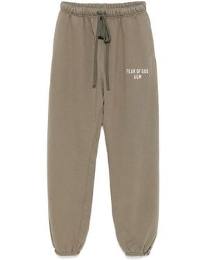 Fear Of God Fleece Cotton Joggers - Natural