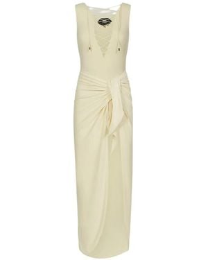 Taller Marmo Grand Sahara Lace-Up Swimsuit And Pareo Set - White