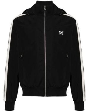 Palm Angels Pa-monogram Hooded Jacket - Black