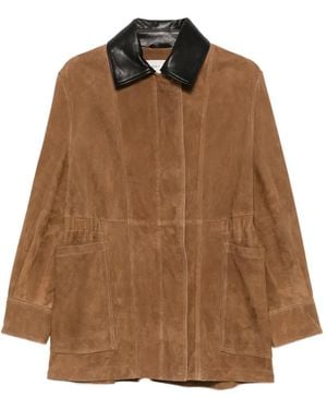 Nour Hammour Grange Suede Jacket - Brown