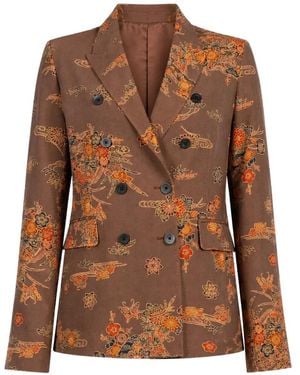 Ibrigu Komon Floral-Print Blazer - Brown