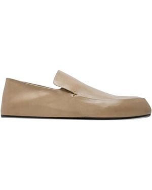 Jil Sander レザーフラットシューズ - ホワイト