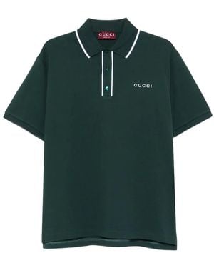 Gucci Polo Con Logo Bordado - Verde