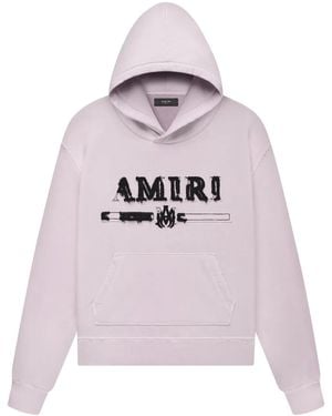 Amiri Logo-Embellished Hoodie - Pink