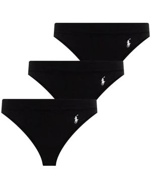 Polo Ralph Lauren Pony-Motif Thongs (Set Of Thee) - Black