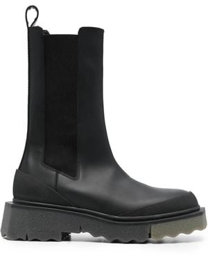 Off-White c/o Virgil Abloh Calf Sponge Leather Chelsea Boots - Black