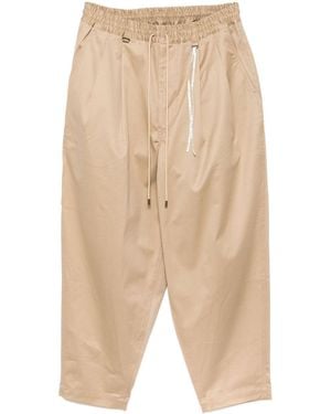 MASTERMIND WORLD Embroidered-Logo Drawstring Chino - Natural