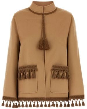 Valentino Garavani Tassel-Trimmed Jacket - Natural