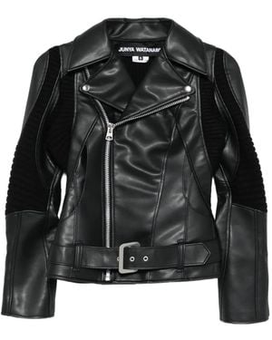 Junya Watanabe Giacca Con Inserti A Coste - Nero