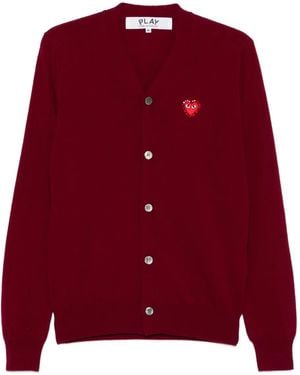 COMME DES GARÇONS PLAY Logo-Patch Cardigan - Red