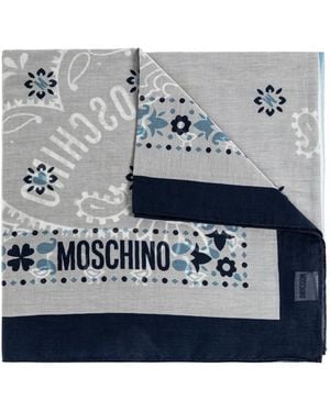 Moschino Paisley-Pattern Scarf - Gray