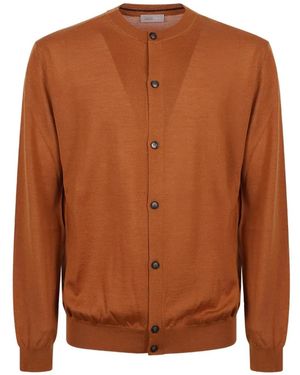 Herno Fine-Knit Button-Up Cardigan - Brown