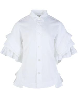 Noir Kei Ninomiya Ruffled Tiered-Sleeve Shirt - White
