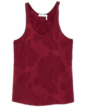 Chloé Floral-Jacquard Tank Top - Red