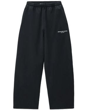 Alexander Wang Logo-Print Mid-Rise Relaxed Sweatpants - White