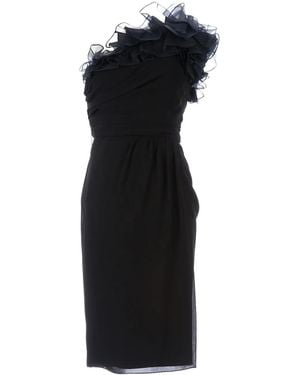 Giambattista Valli Ruffled Oneshoulder Dress - Black