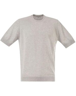 PT Torino Ribbed-Trim T-Shirt - Grey