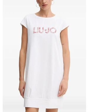 Liu Jo Logo-Print T-Shirt Mini Dress - White