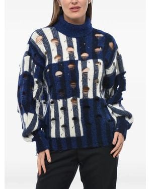 Off-White c/o Virgil Abloh Jersey Shibori Con Efecto Envejecido - Azul