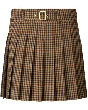 Liu Jo Geruite Mini-Rok - Bruin