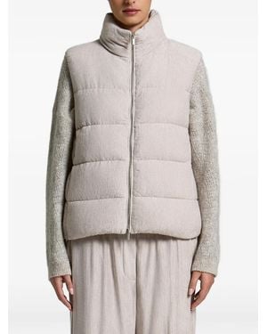 Peserico Quilted Corduroy Gilet - Gray