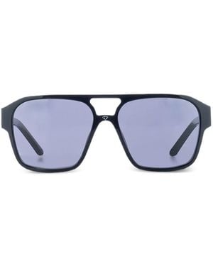 FACE HIDE Double-Bridge Rectangle Sunglasses - Blue
