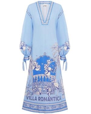 ALÉMAIS Floral print V-neck dress - Blau