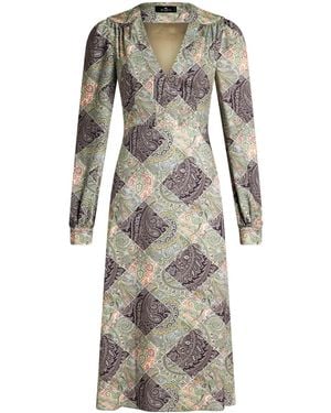 Etro Viscose Mini Dress Silhouette - Grey