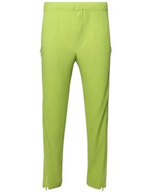 Homme Plissé Issey Miyake Pleated Zip-Detail Trousers - Green