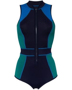 Duskii Tank Spring Colour-Block Swimsuit - Blue