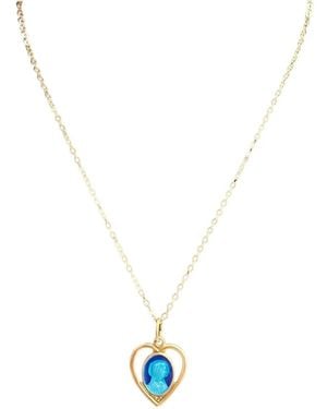 Madison Collar Virgin Mary Con Colgante De Corazón - Metálico