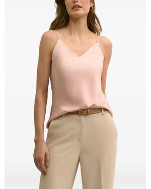 Brooks Brothers Adjustable Straps V-Neck Top - Natural