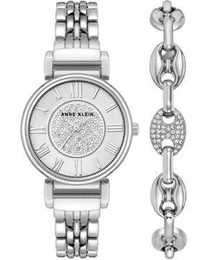 Anne Klein Classic Crystal 34Mm Watch - White
