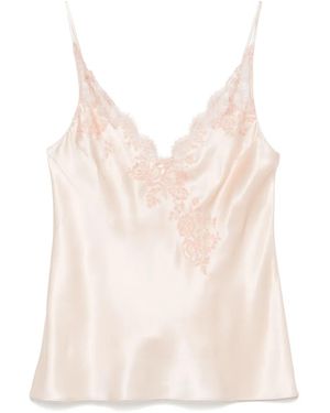 Carine Gilson Caudry-Lace Silk Camisole - Pink