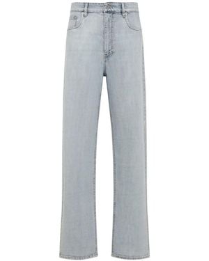Miu Miu Logo-Patch Straight-Leg Jeans - Grey