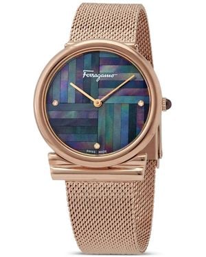 Ferragamo Gancini Slim 34Mm Watch - Blue