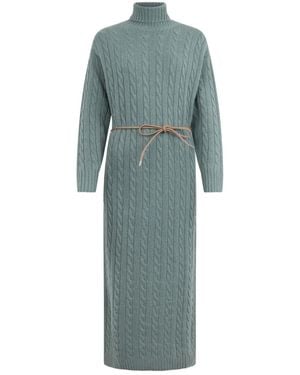 Peserico Long-Sleeve Turtleneck Midi Dress - Green