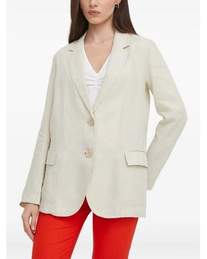 Benetton Button Pocket Linen Blazer - White
