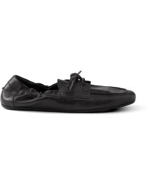 Prada Shuffle Schnürschuhe Aus Antikem Leder - Weiß
