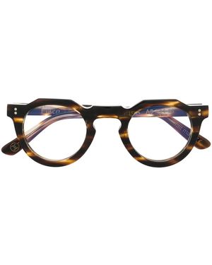 Lesca Pica Tortoise Round-Frame Glasses - Black