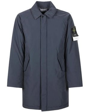 Stone Island 7100002 Micro Twill Coat - Blue