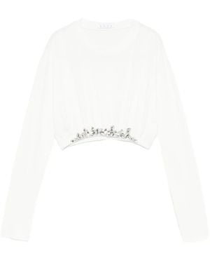 Area Crystal-Embellished Sweater - White