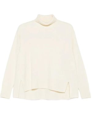 C.T.Plage Roll-Neck Side-Slit Jumper - White