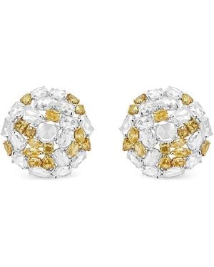 HYT Jewelry Rose-Motif Diamond Earrings - Metallic