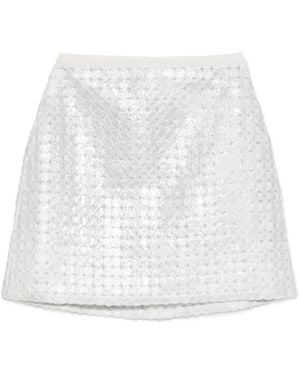 Gemy Maalouf Sequin-Embellished Miniskirt - White