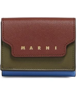 Marni Portefeuille En Cuir - Brown