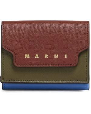 Marni Portefeuille En Cuir - Brown